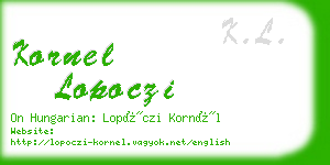 kornel lopoczi business card